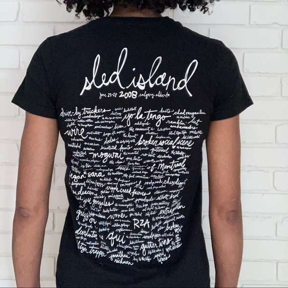 American Apparel Sled Island Black T-Shirt Tee - Picture 5 of 9